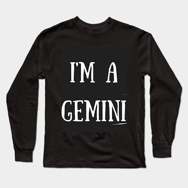 Gemini Zodiac Long Sleeve T-Shirt by Catstore